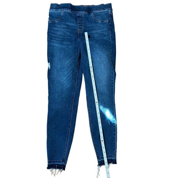 Spanx Distressed Ankle Skinny Jeans Medium Wash Sz L - Picture 9 of 11